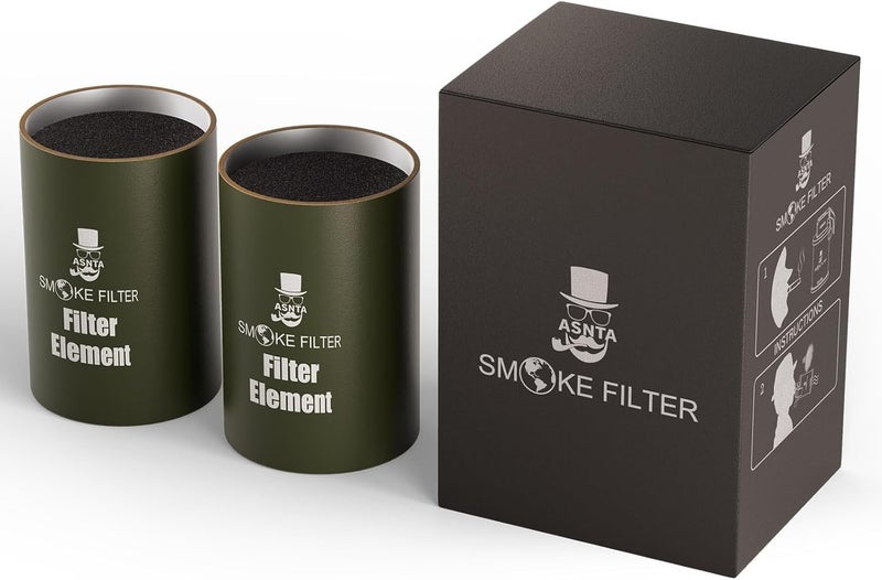 Asanta Metal Housing Personal Filter - Effectively Captures Smoke and Removes Odors,Long-Term Use, Equipped with Replaceable Cartridge (Filter) - Image 1